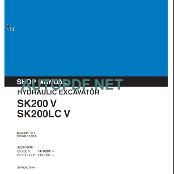 SK200 V-SK200LC V SHOP MANUAL