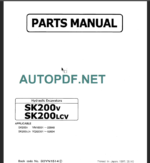 SK200V-SK200LCV PARTS MANUAL