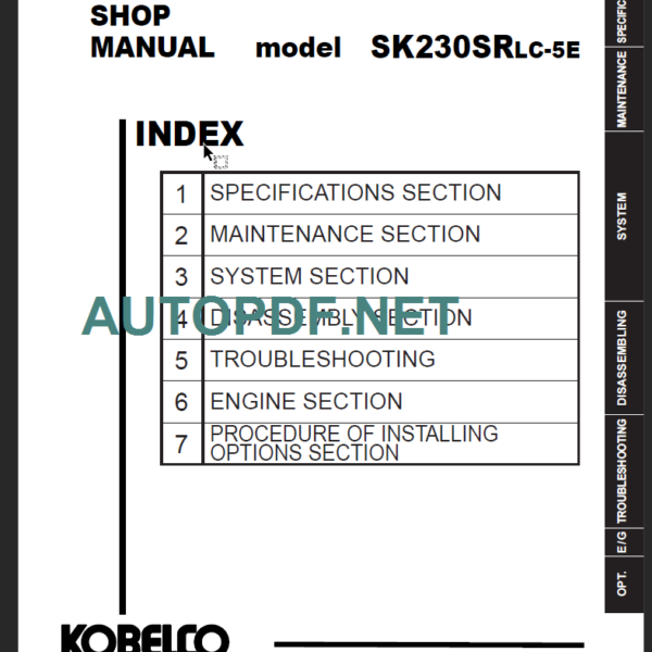 SK230SRLC-5E SHOP MANUAL