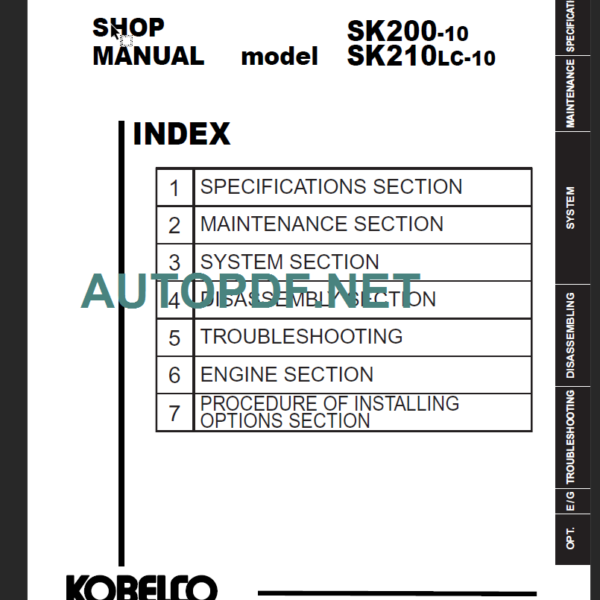 SK210LC-10 SHOP MANUAL