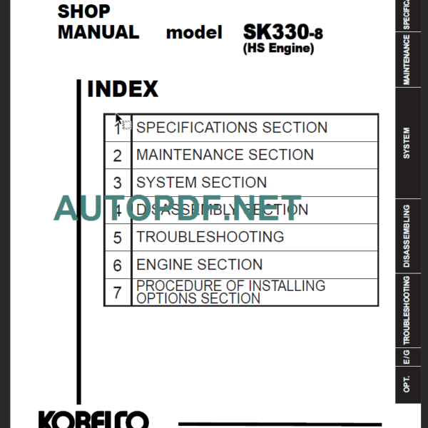 SK330-8 (HS Engine) SHOP MANUAL