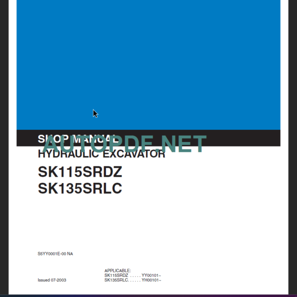 SK115SRDZ SHOP MANUAL