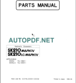 SK210-SK210LC MARK IV PARTS MANUAL