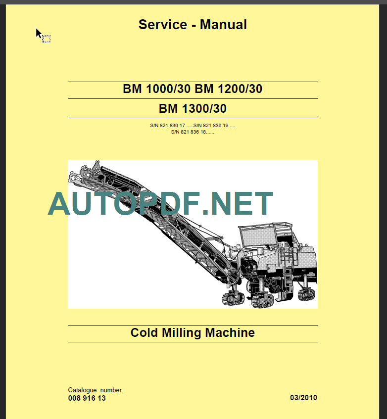 BM 1300-30 Service Manual