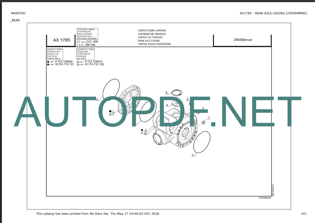 MT 1840 R PRIVILEGE PARTS CATALOGUE