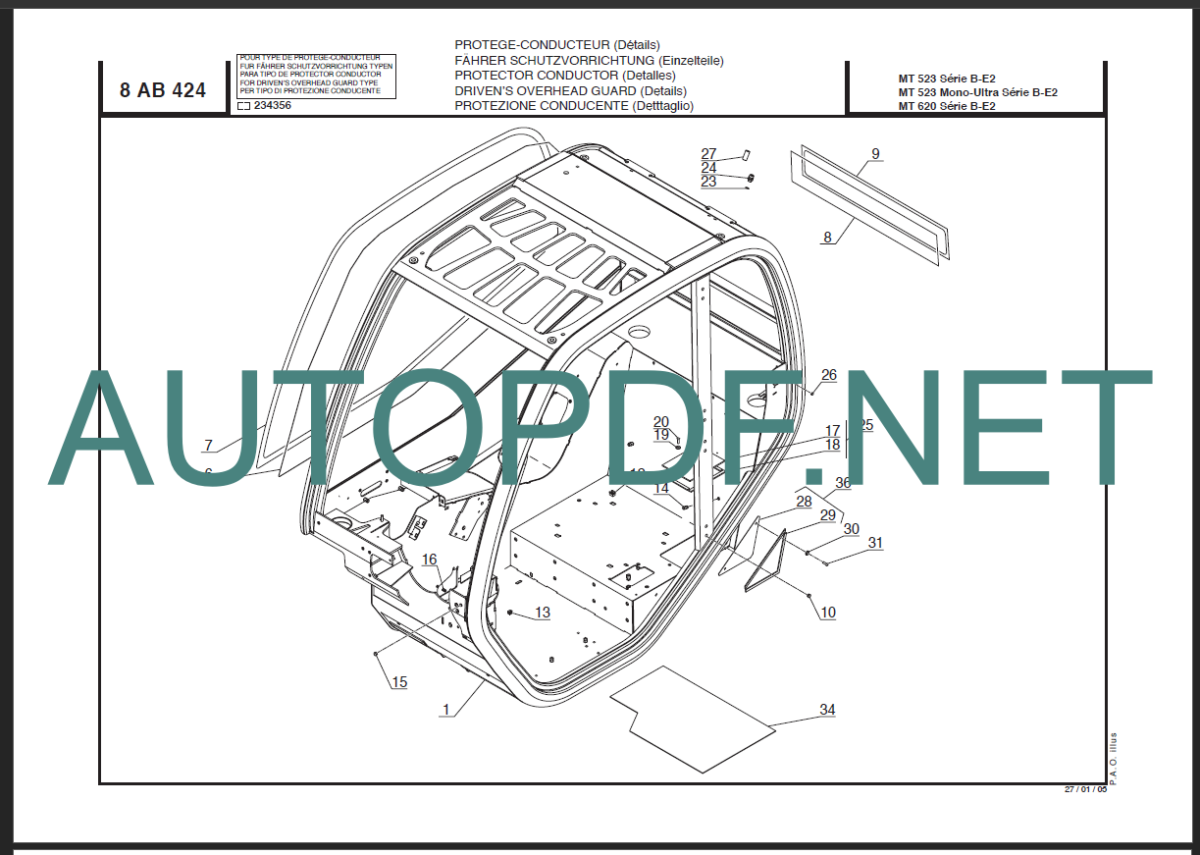 MT 523 PARTS MANUAL