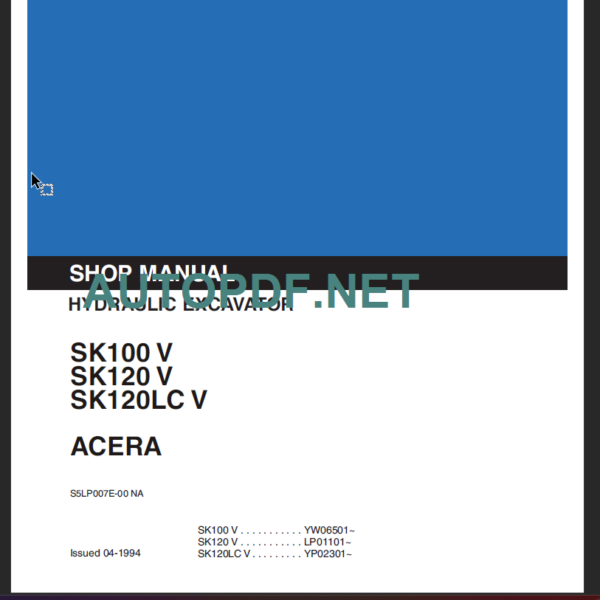 SK100 V ACERA SHOP MANUAL