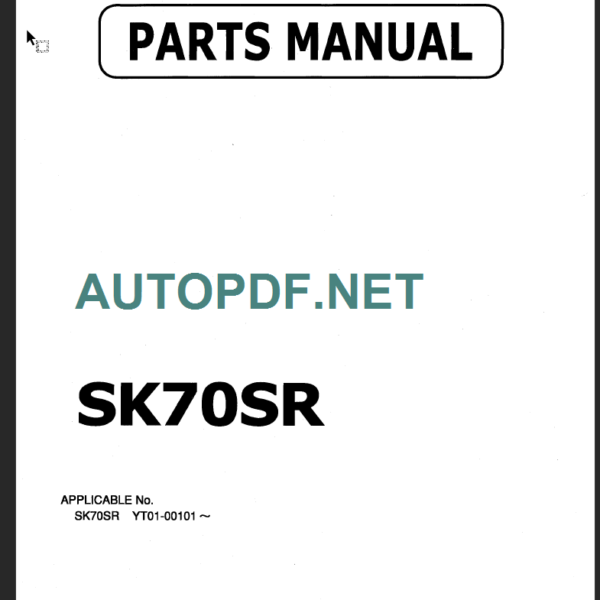 SK70SR PARTS MANUAL