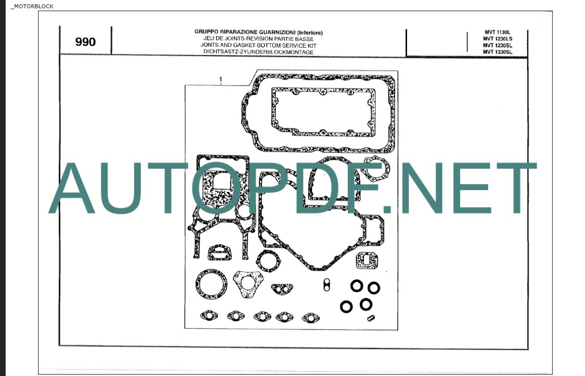 MVT 1230SL PARTS CATALOGUE