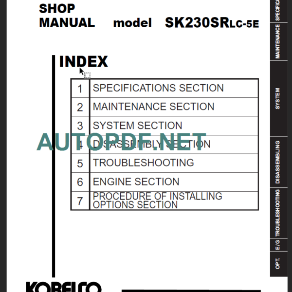 SK230SRLC-5E (EU 2019) Shop Manual