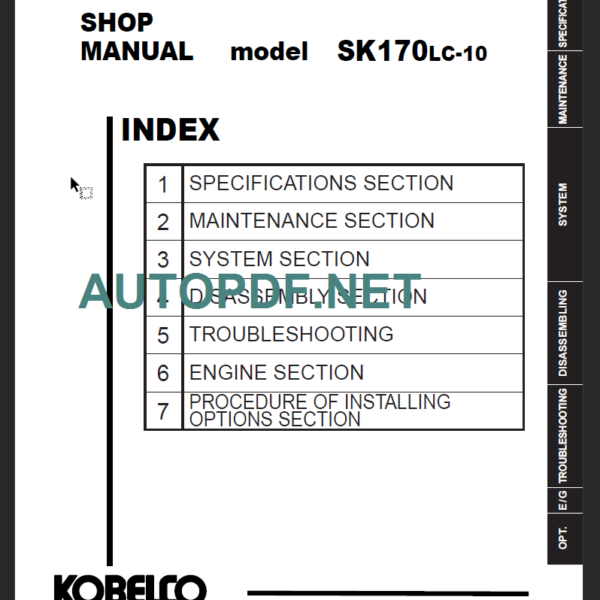 SK170LC-10 NA Shop Manual