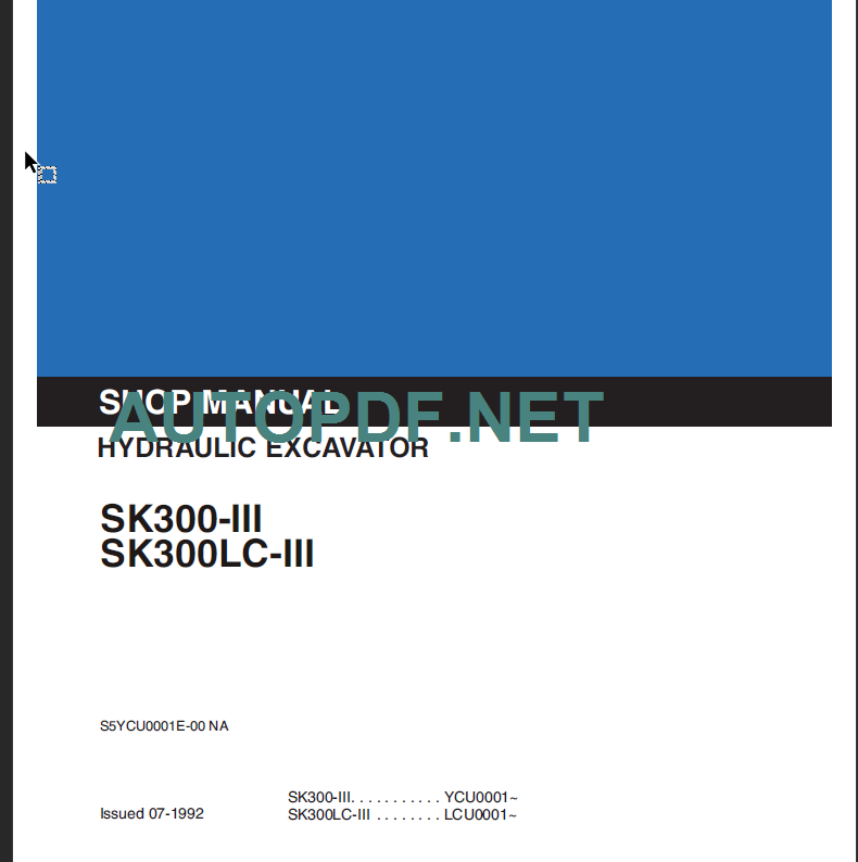 SK300-III-SK300LC-III SHOP MANUAL