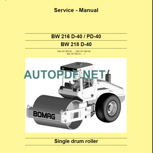 BW 218 D-40 Service Manual