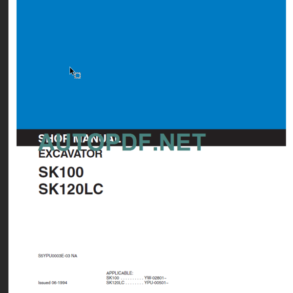 SK100-SK120LC SERVICE MANUAL NA