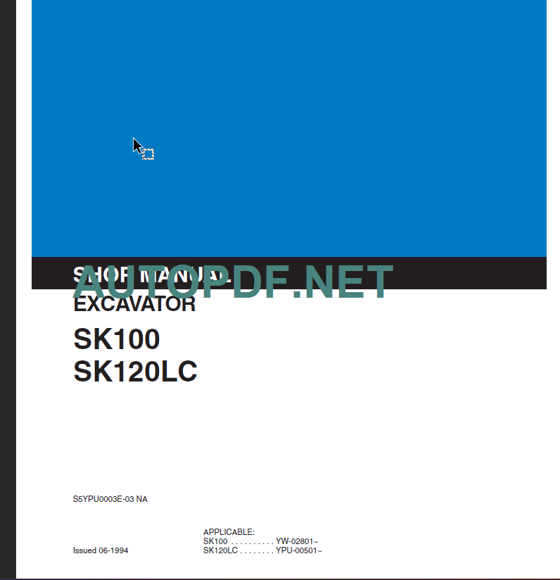 SK100-SK120LC SERVICE MANUAL NA