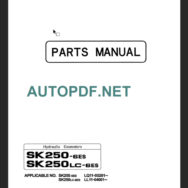 SK250-6ES-SK250LC-6ES PARTS MANUAL