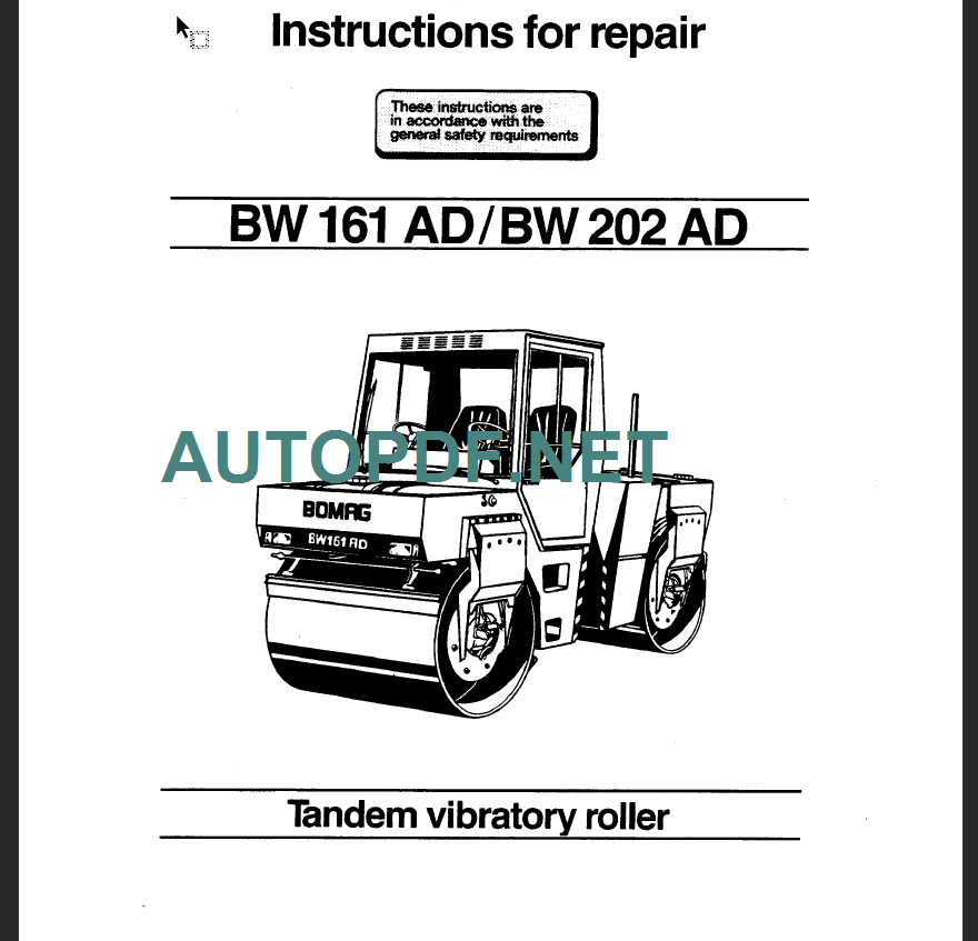 BW 161 AD REPAIR INSTRUCTION