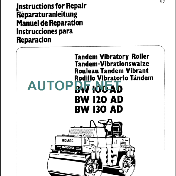 BW 100 AD INSTRUCTION FOR REPAIR