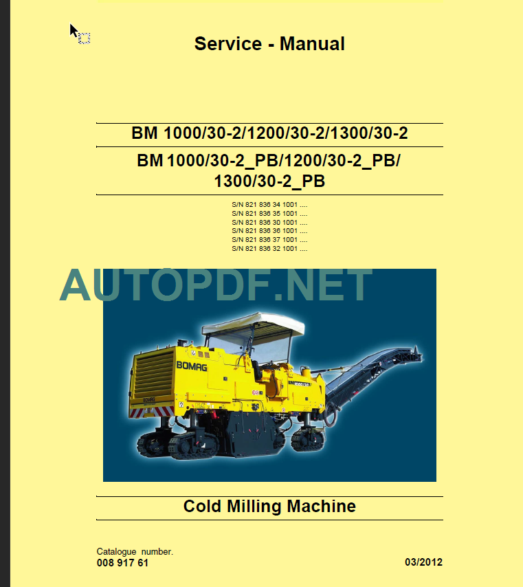 BM 1000-1200-1300 30-2 (PB) Service Manual