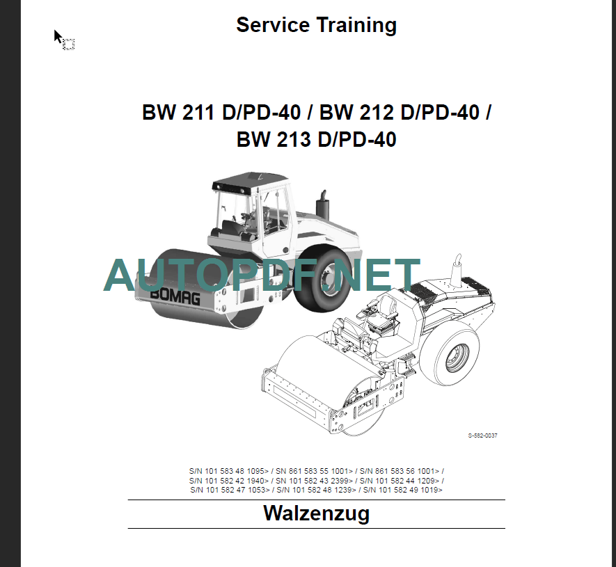 BW 212 D PD-40 Service Training