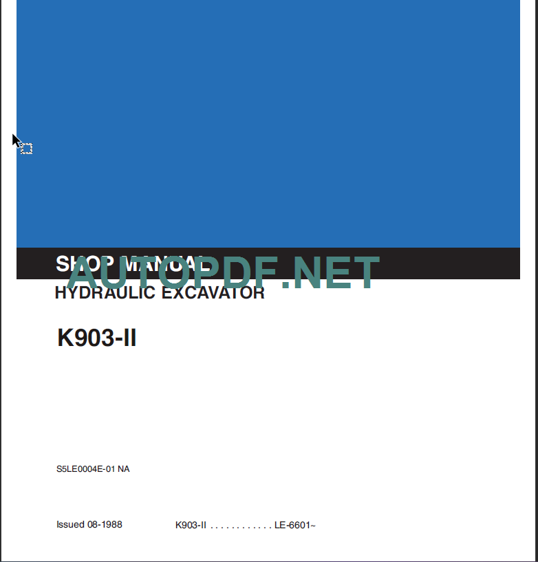 K903-II SHOP MANUAL