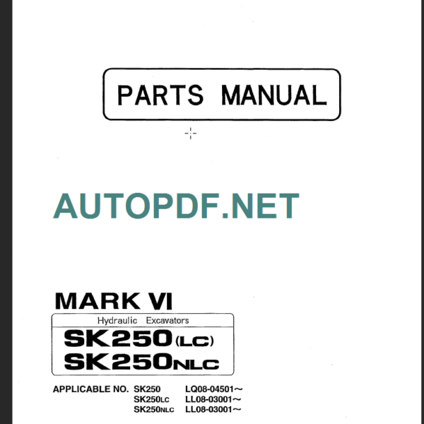 SK250LC-SK250NLC PARTS MANUAL