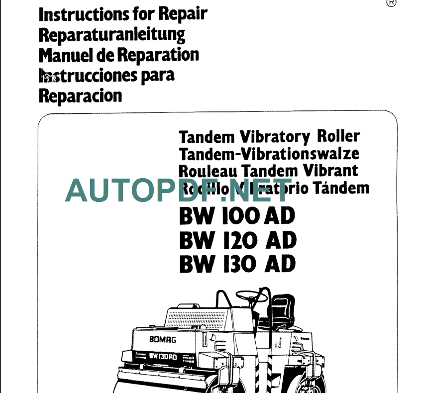 BW 120 AD INSTRUCTION FOR REPAIR