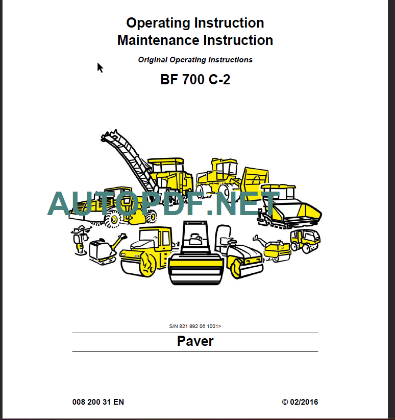 BF 700 C-2 Operating Maintenance Instruction
