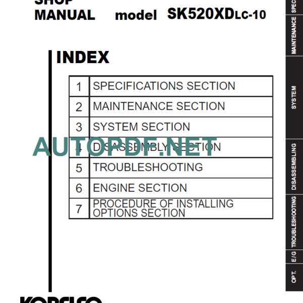 SK520XDLC-10 INDIA Shop manual