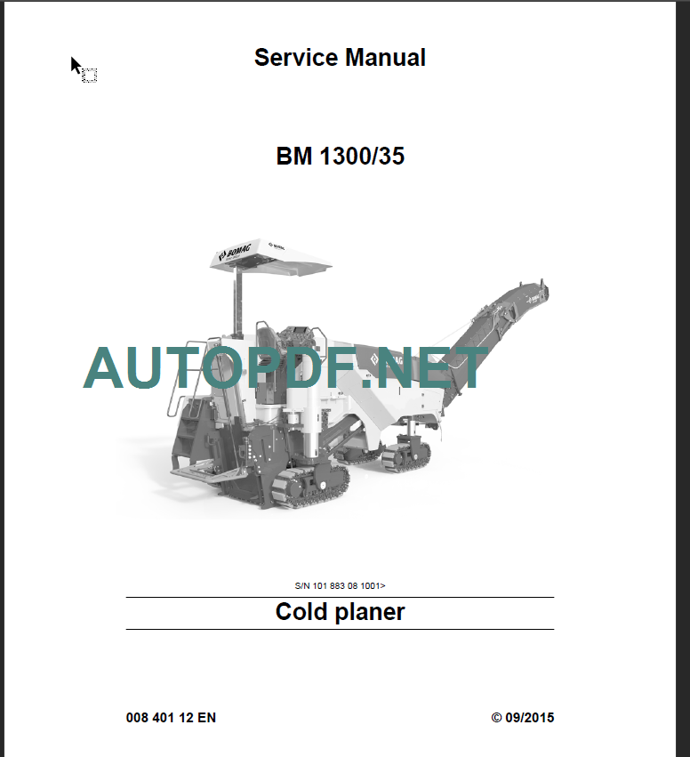 BM 1300-35 Cold planer Service Manual