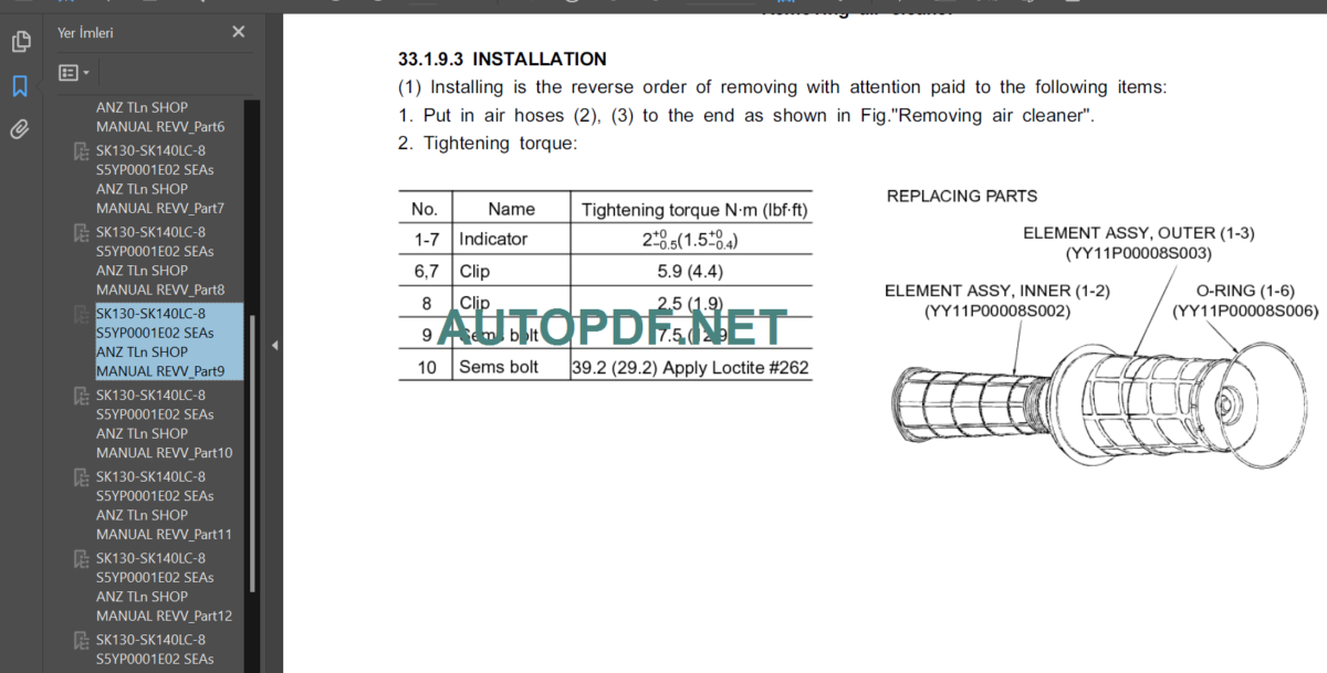 SK130-8 - SK130L-8 SHOP MANUAL