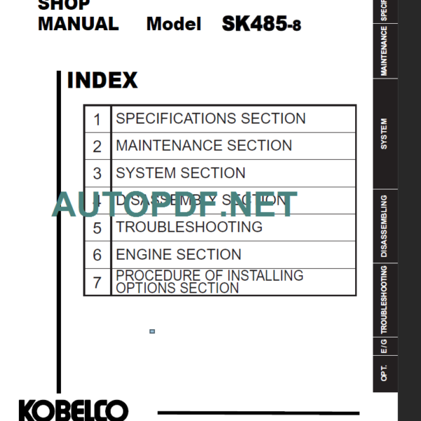 SK485-8 Tier 3 Shop Manual