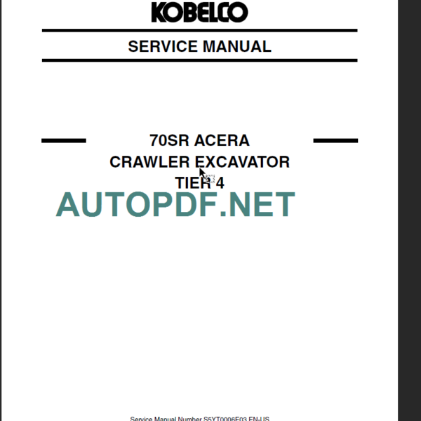 70SR ACERA TIER 4 SERVICE MANUAL