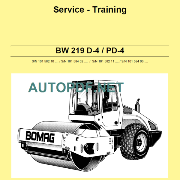 BW 219 D-4 PD-4 Service Training