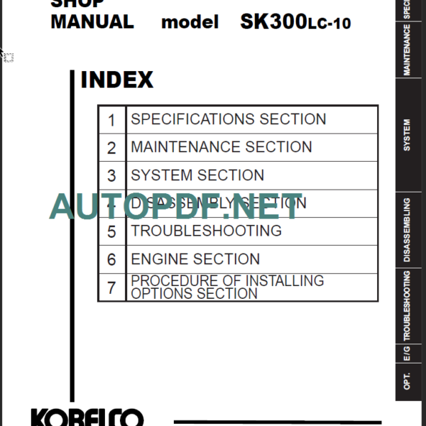 SK300LC-10 Shop Manual