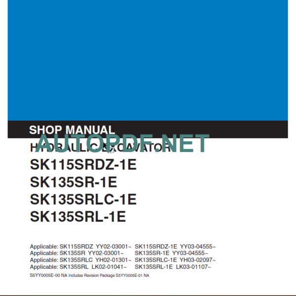 SK135SRL-1E-SK135SRLC-1E-SK135SR-1E SHOP MANUAL