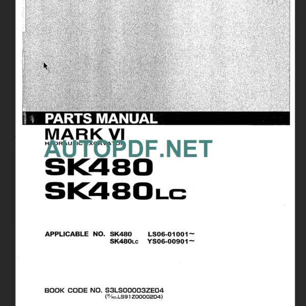 SK480-SK480LC MARK VI PARTS MANUAL