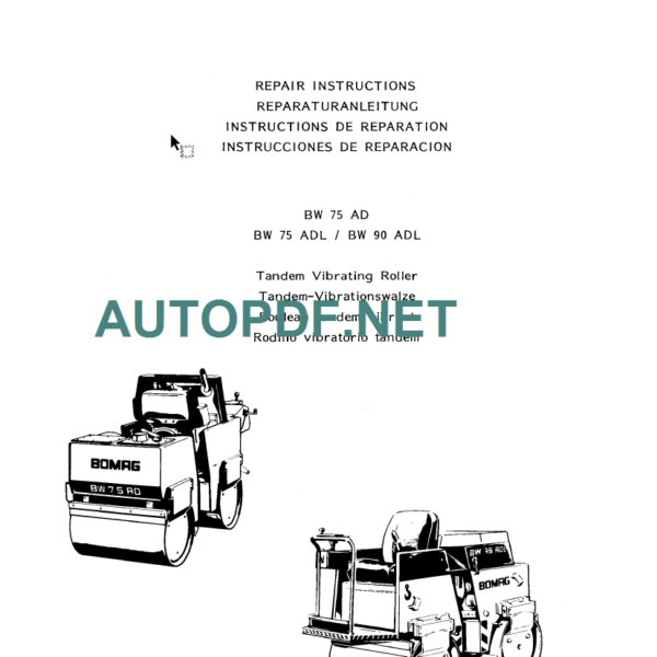 BW 75 AD-ADL INSTRUCTION FOR REPAIR