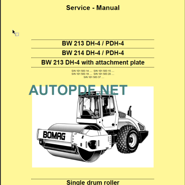 BW 213 DH-4 PDH-4 Service Manual