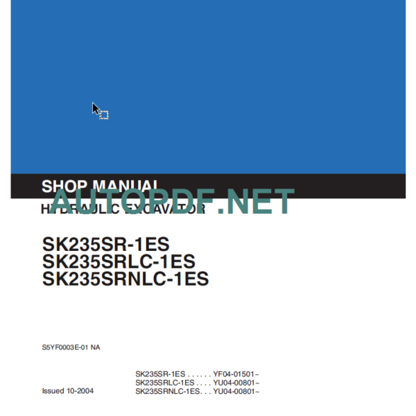 SK235SR-SK235SRLC-SK235SRNLC SHOP MANUAL