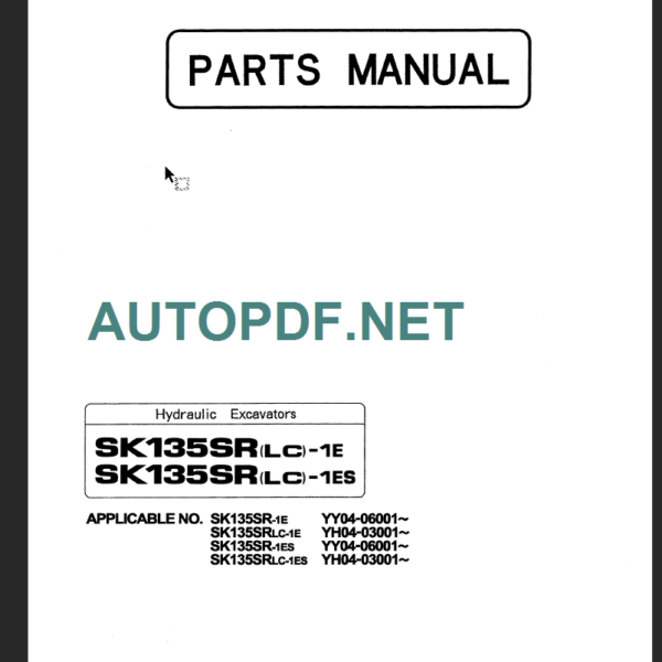 SK135SRLC-1E-SK115SRLC-1ES PARTS MANUAL