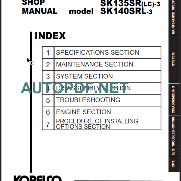 SK140SRL-3 SHOP MANUAL