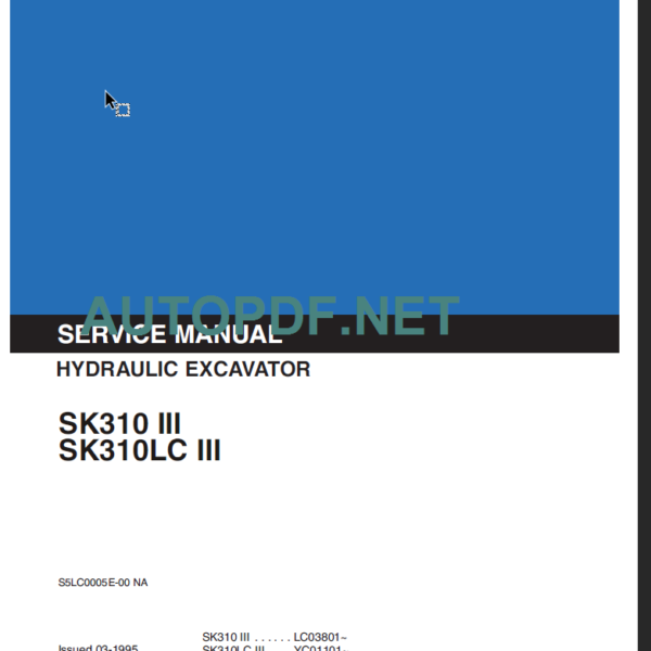 SK310 III-SK310LC III SERVICE MANUAL