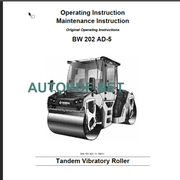 BW 202 AD-5 Operating Maintenance Instruction