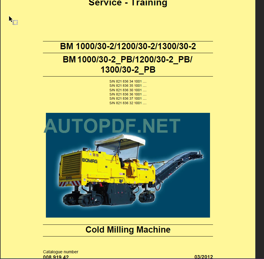 BM 1000-35 Service Manual 2017