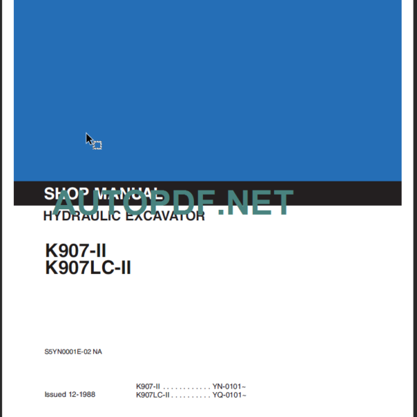 K907-II - K907LC-II SHOP MANUAL