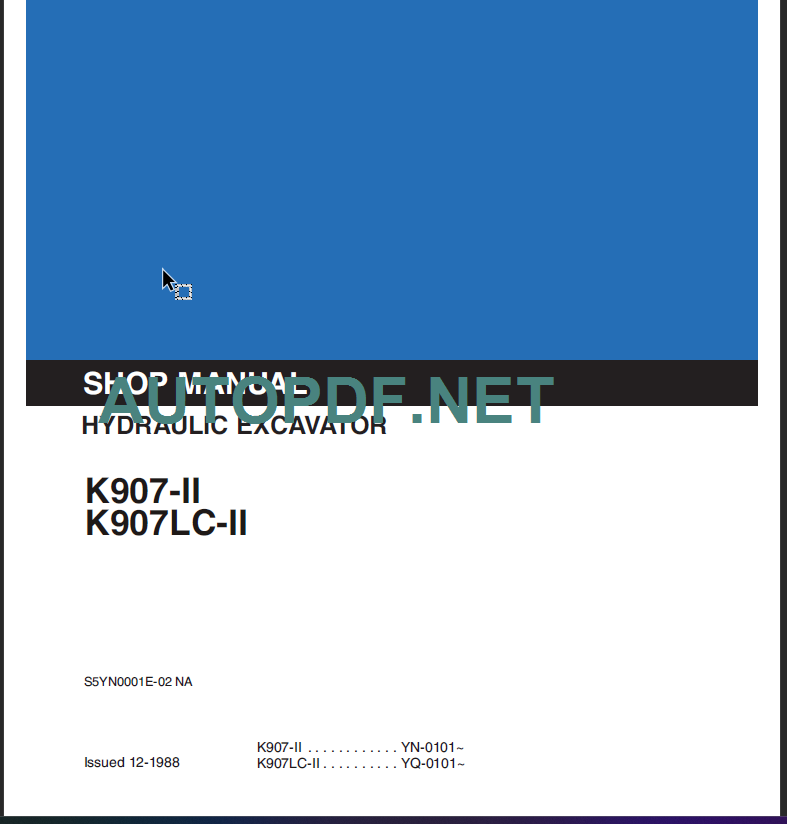 K907-II - K907LC-II SHOP MANUAL