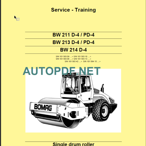 BW 211 D-4 PD-4 Service Training