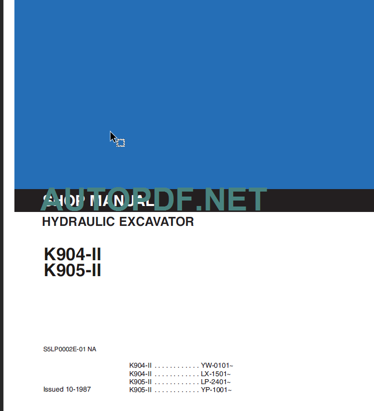 K905-II SHOP MANUAL