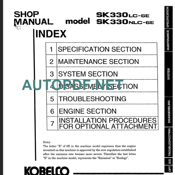 SK330LC-6E-SK330NLC-6E SERVICE MANUAL